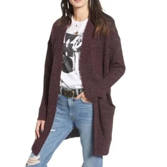 Treasure and Bond Burgundy Wool Alpaca Cardigan Medium - Picture 7 of 7